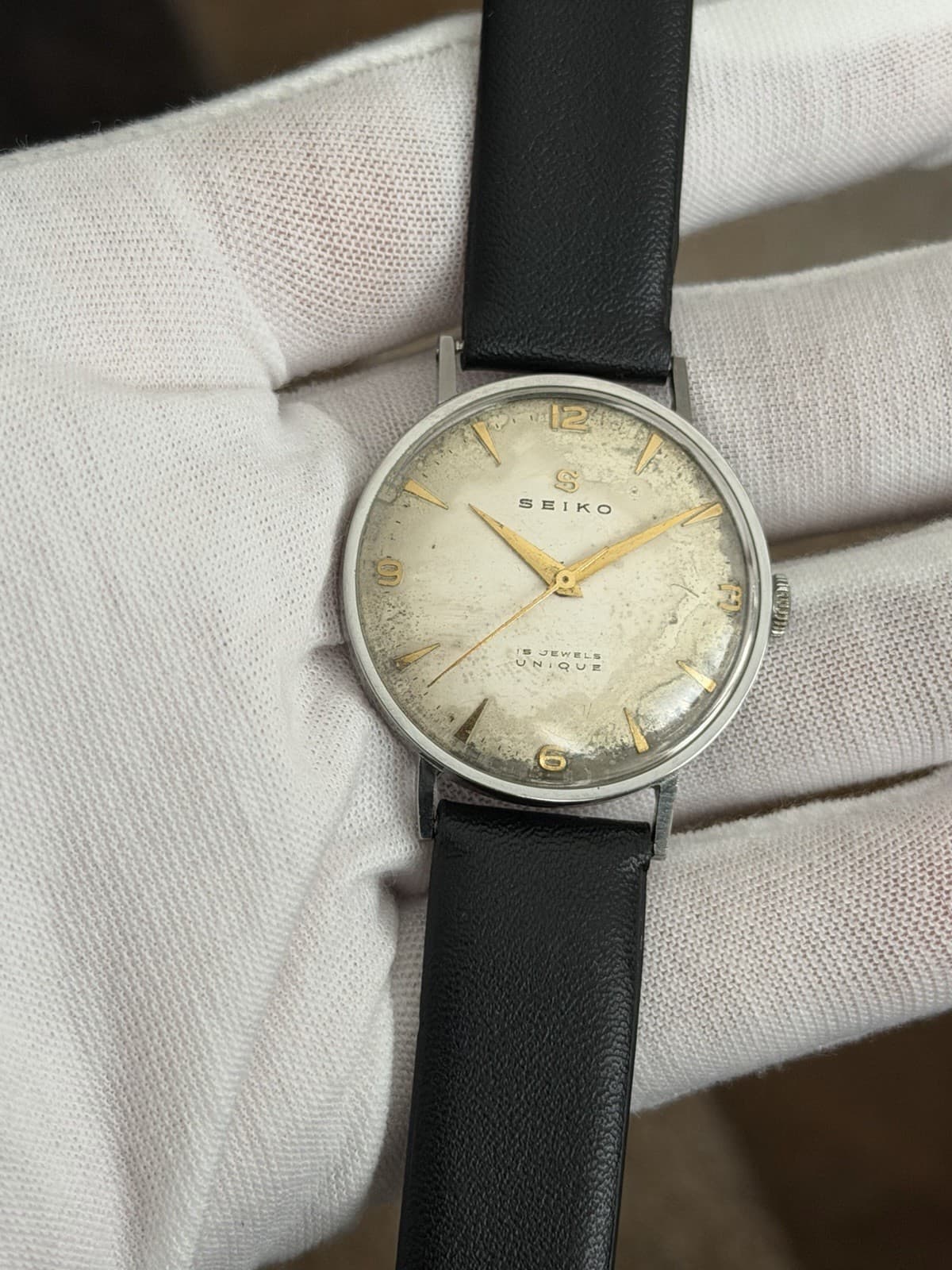 Rare Vintage Seiko Unique 14034 Seikosha 15J Men’s Classic Dress Watch JDM 1950s - Image 1