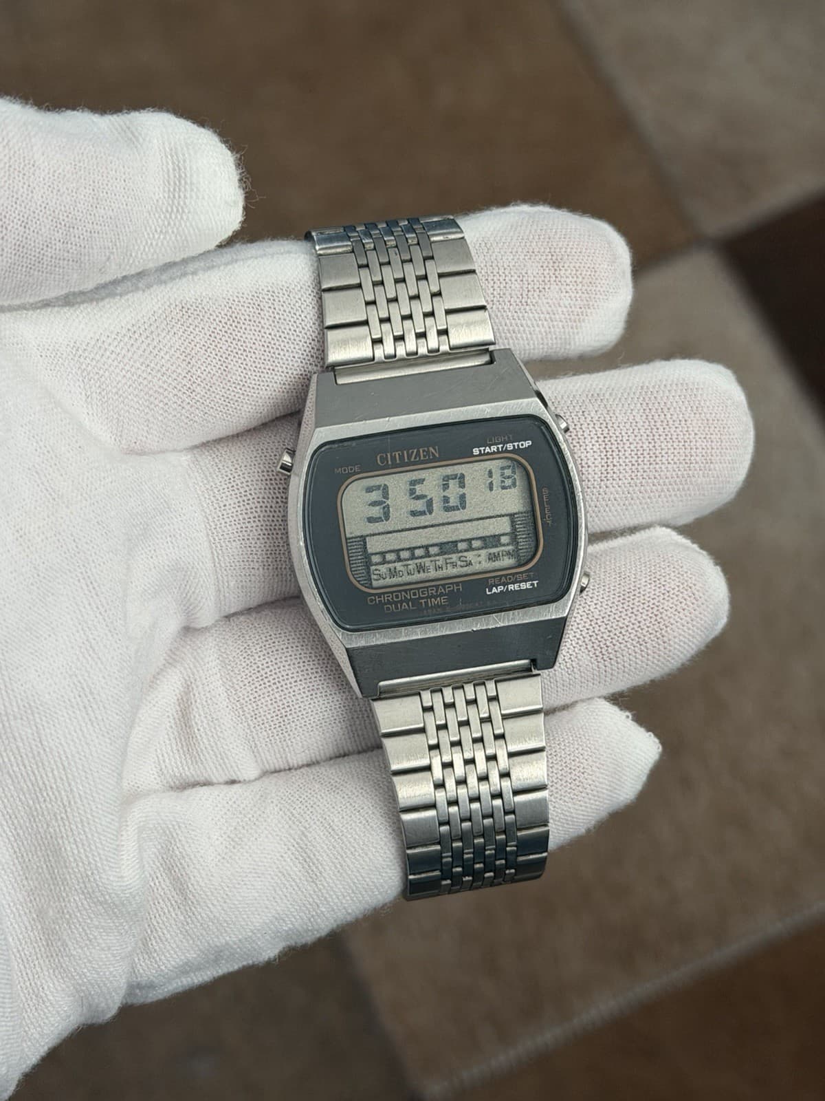 Rare Vintage Citizen Chronograph Dual Time Men’s Digital Sports Watch JDM 1970s - Image 1