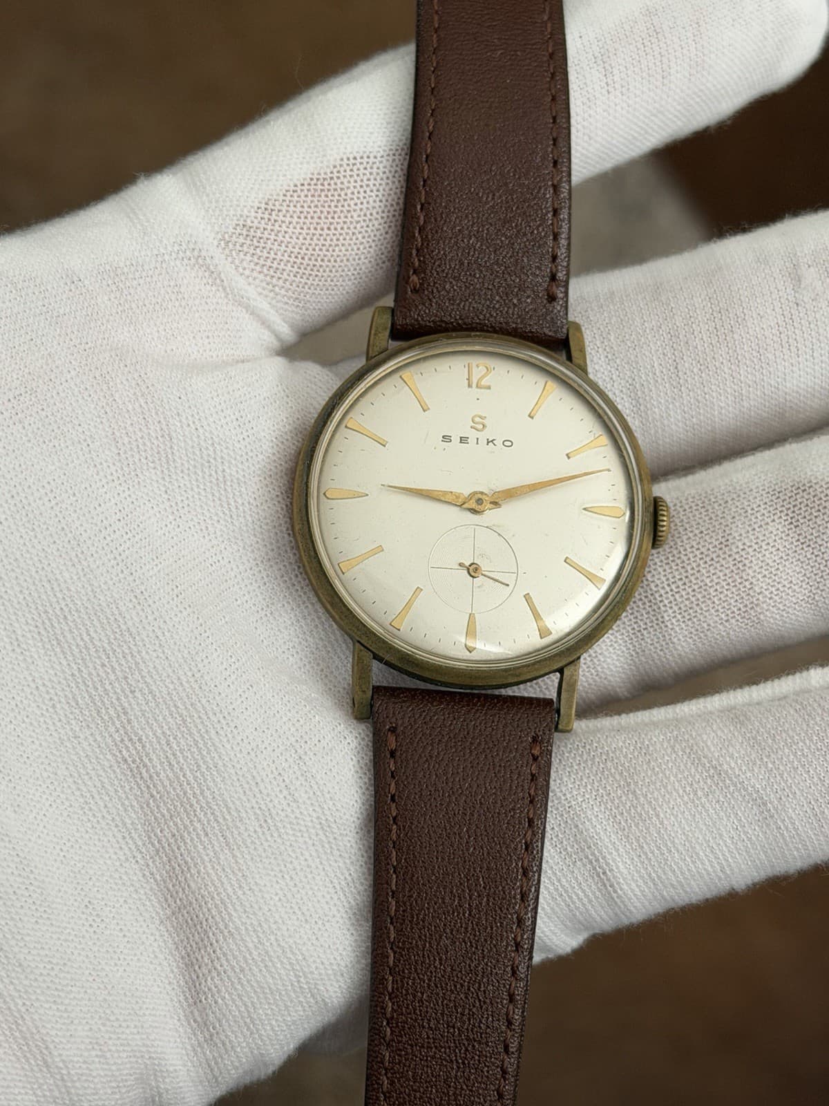 Rare Vintage Seiko S Men’s Gold Plated Manual Classic Dress Watch JDM 1950s