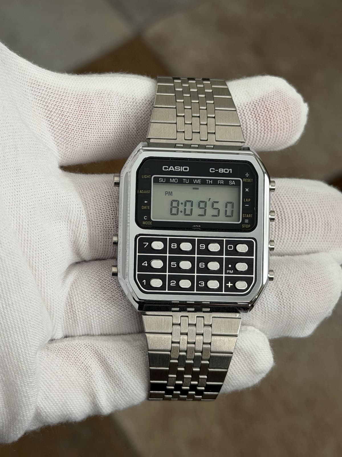 Rare Vintage Casio C-801 Men’s Digital Calculator Watch JDM 1980s Module 133 - Image 1