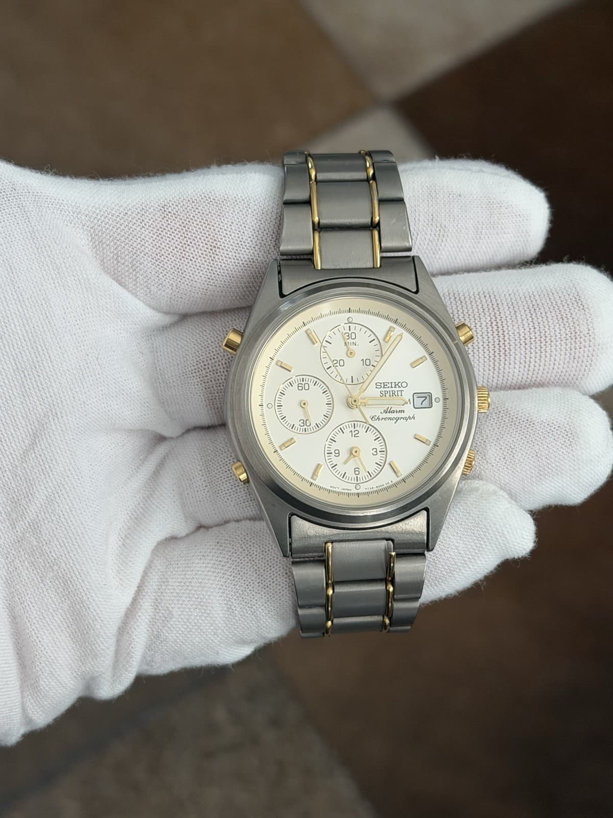 Rare Vintage Seiko Spirit Titanium Alarm Chronograph Sports Watch 7T32-6000 JDM - Image 1