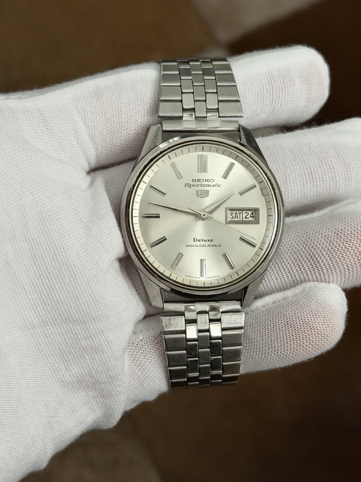 Rare Vintage Seiko 5 Sportsmatic Deluxe 7619-9000 Men’s Automatic Watch JDM 60s - Image 1