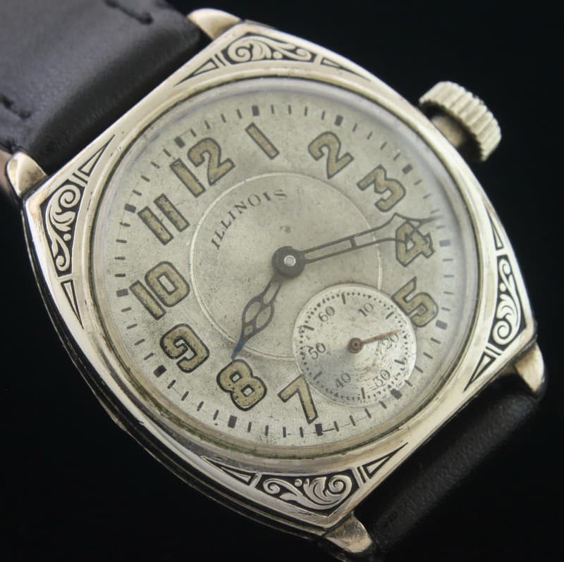 Vintage Illinois DEVON White GF Art Deco Watch