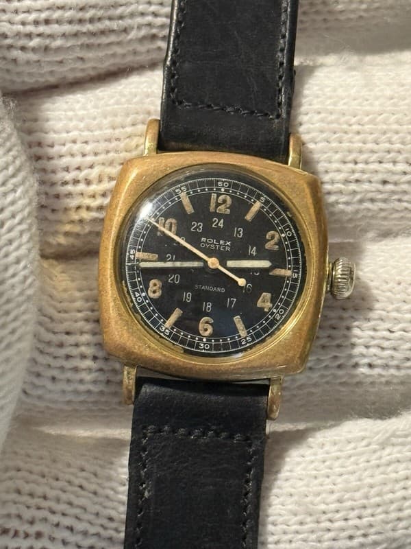 Vintage Rolex Oyster Cushion WW2 Military Watch