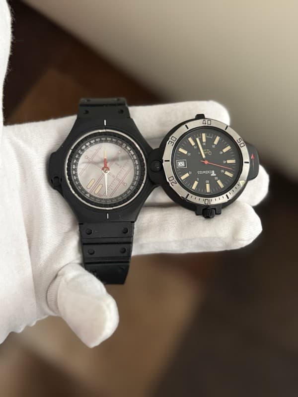 Rare Vintage Texswiss Dual Compass Quartz Military Men’s Watch - Full Set