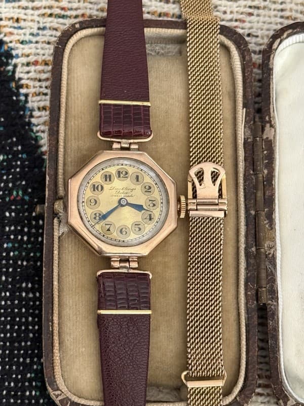 Vintage Rolex Dunklings Telephone Dial 9ct Gold Engraved Cocktail Watch With Box