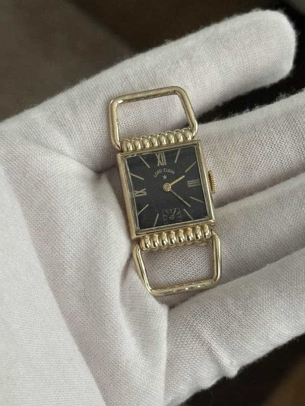 Vintage Lord Elgin Driver 21J Mechanical Wristwatch 559 14k Gold Filled