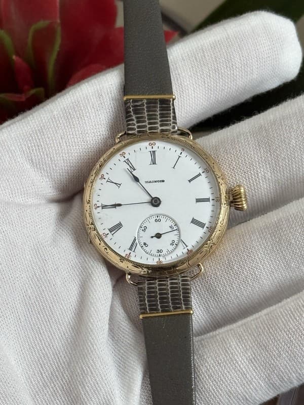 Vintage Illinois Keystone Art Deco Engraved Fancy Enamel Dial Men’s 15J Watch