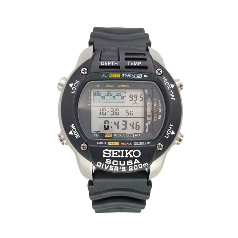 Vintage Seiko M796-5A10 Scuba Diver’s Men’s Titanium Digital Watch JDM - Mint