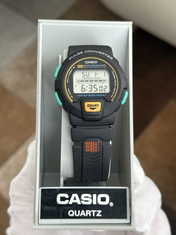 Rare Vintage Casio JP-10W Pulse Converter Mens Digital Sports Watch JDM 90s NOS