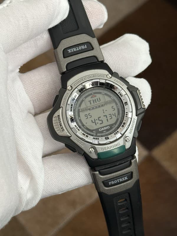 Vintage Casio Pro Trek PRT-41 Triple Sensor Men’s Digital Watch Mod 2199 90s JDM