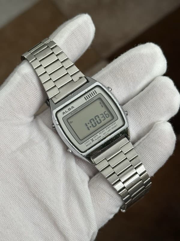 Vintage Seiko Alba Y789-5300 Digital Alarm Chronograph Watch JDM 1980s - Working