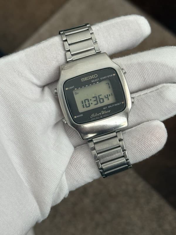 Rare Vintage Seiko Silver Wave A914-5030 Men’s Digital Chronograph Watch -Repair