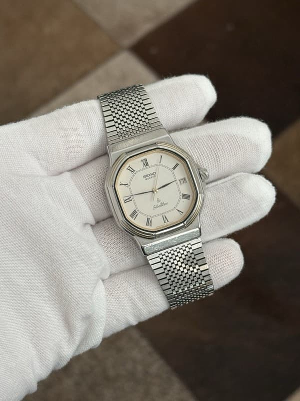 Rare Vintage Seiko Silver Wave 5932-5280 Men’s Quartz Date Watch JDM 1980s