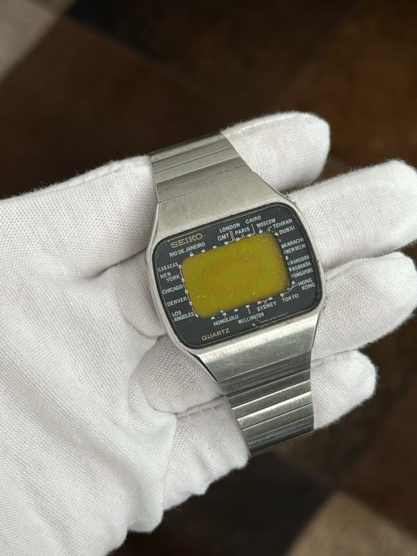 Rare Vintage Seiko World Time M158-5000 JDM Digital Men’s Watch 1970s - Repair