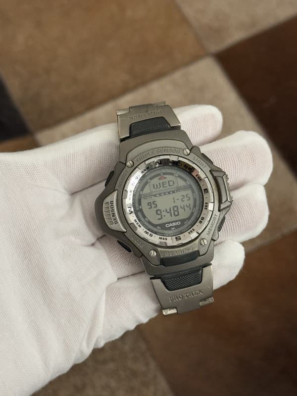 Vintage Casio Pro Trek PRT-410 Triple Sensor Men’s Digital Watch Module 2199 JDM
