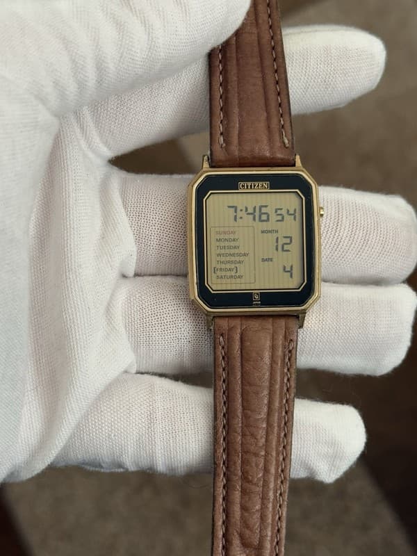 Rare Vintage Citizen Gold Plated Men’s Digital Watch 41-7041 JDM 1980s - Repair