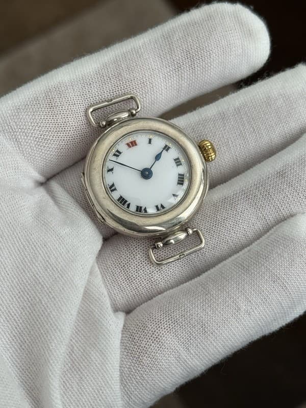 Rare Vintage Rolex Sterling Silver Art Deco Enamel Dial Cocktail Watch - Repair