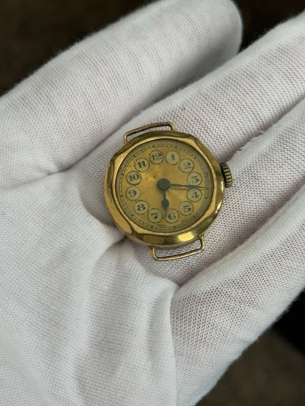 Rare Antique 1920s Telephone Dial Swiss Manual Wristwatch - For Repair