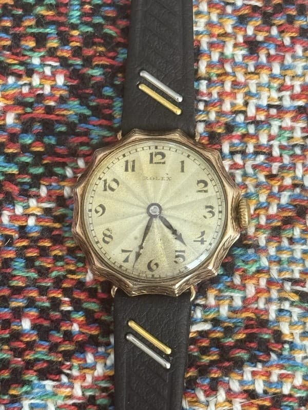 Rare Vintage Rolex 9k Solid Gold Sunburst Cocktail Watch - Running Fast