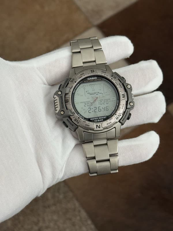 Rare Vintage Casio Pro Trek Twincept PRT-500 Titanium Ana-Digi Men’s Watch JDM