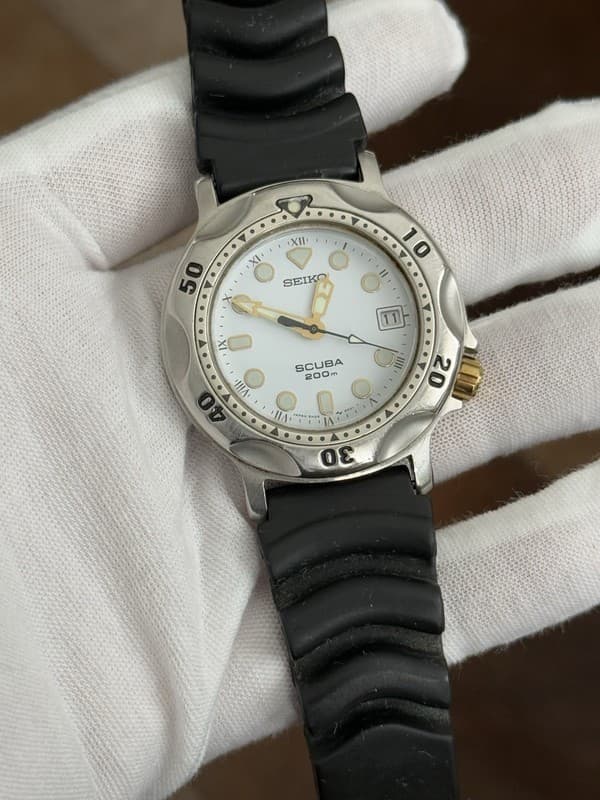 Rare Vintage Seiko 5H25-6000 Scuba 200m Men’s Diver Sports Watch JDM 1980s