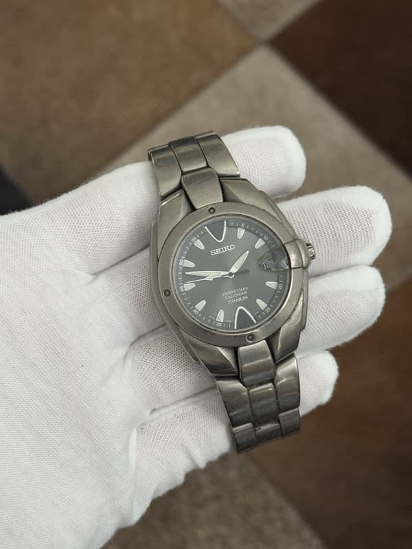 Rare Vintage Seiko Perpetual Calendar Titanium Men’s Watch 8F32-0040 - Repair