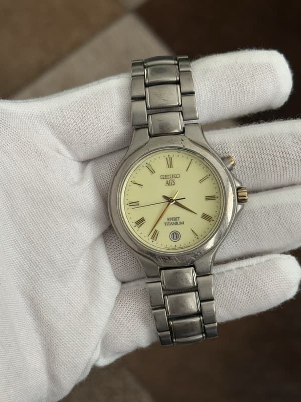 Rare Vintage Seiko AGS Spirit Titanium 5M22-7B80 Men’s Watch JDM 1990s - Repair