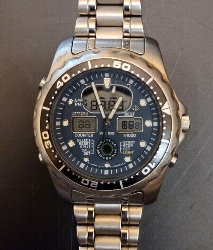 Rare Vintage Citizen Promaster C401-Q00915 Ana-Digi Sports Watch JDM - Repair
