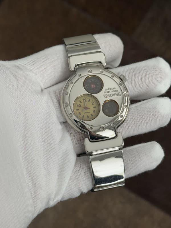 Rare Vintage Spalding Compass Thermometer Men’s Sports Watch JDM 1990s - Repair