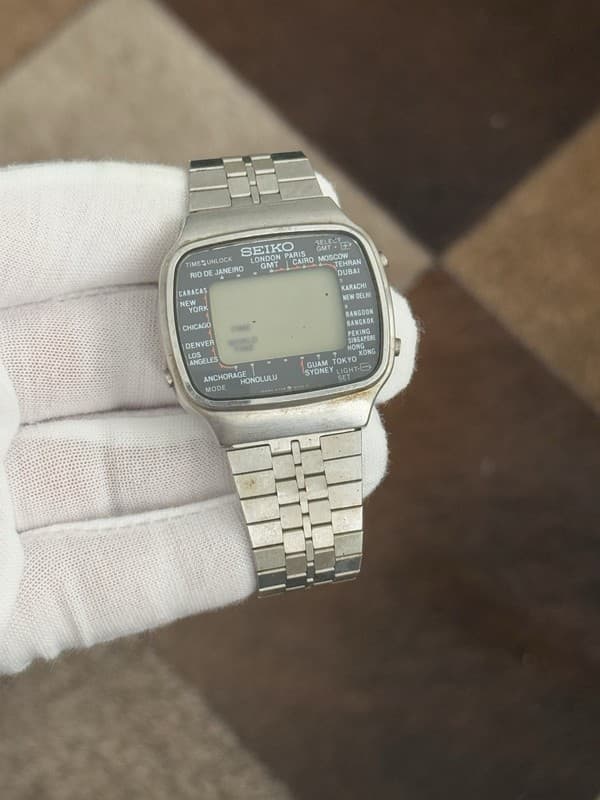 Rare Vintage Seiko World Time A708-5000 JDM Digital Men’s Watch 1980s - Repair