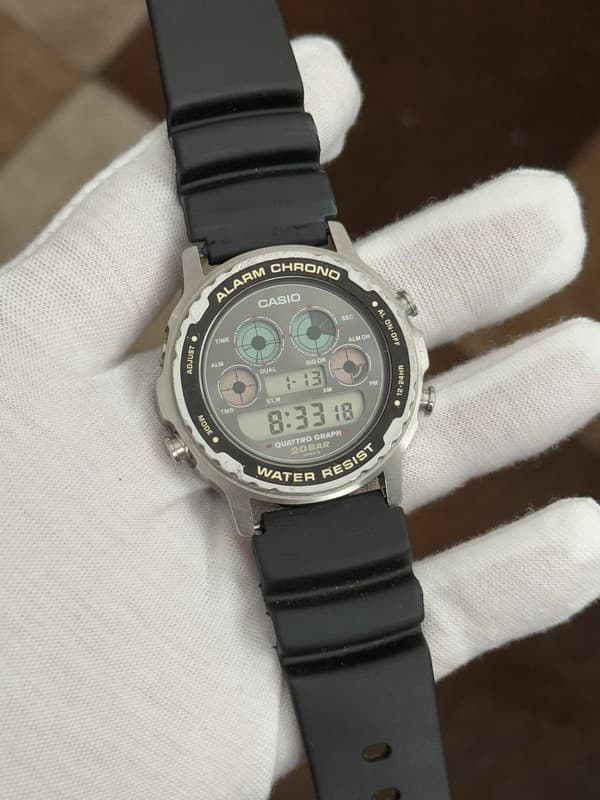 Rare Vintage Casio DW-7300 Quattro Graph Men’s Digital Sports Watch JDM 1990s
