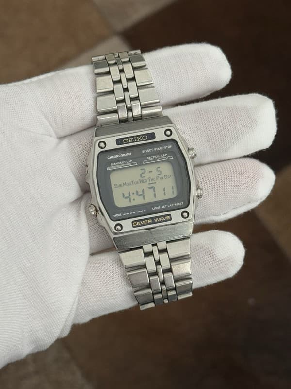 Rare Vintage Seiko Silver Wave A229-5050 Men’s Digital Sports Watch JDM 1980s