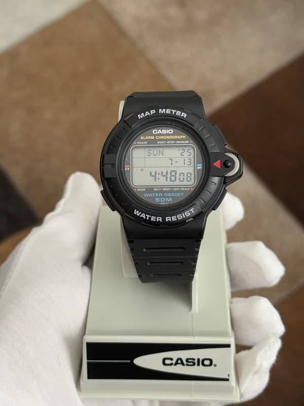 Rare Vintage Casio MAP-100 Map Meter Men’s Digital Watch JDM 1980s – Mint