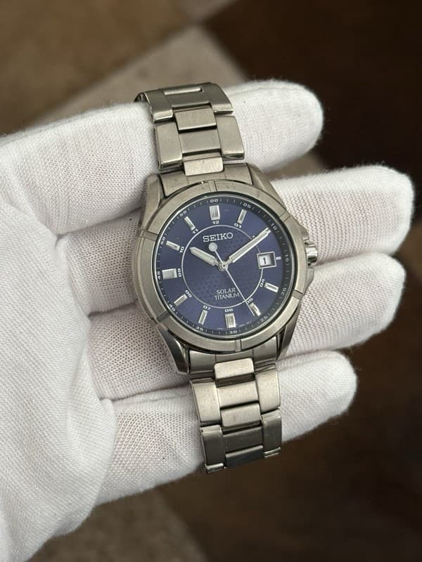 Rare Vintage Seiko Solar Titanium Men’s Sports Watch V145-0AX0 JDM 90s - Repair