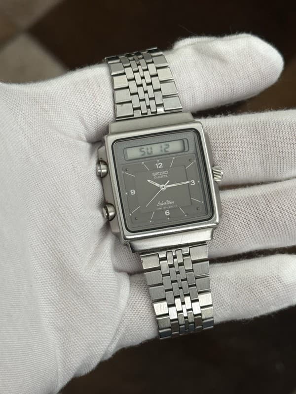 Rare Vintage Seiko Silver Wave H557-525A Men’s Ana-Digi Watch JDM 1980s - Repair