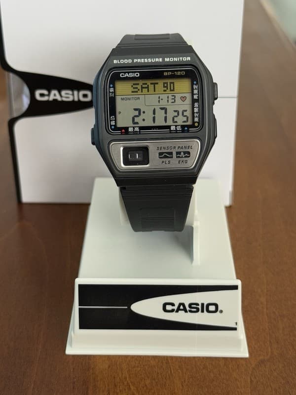 Vintage Casio BP-120 Blood Pressure Monitor Men’s Digital Watch Module 1101 JDM