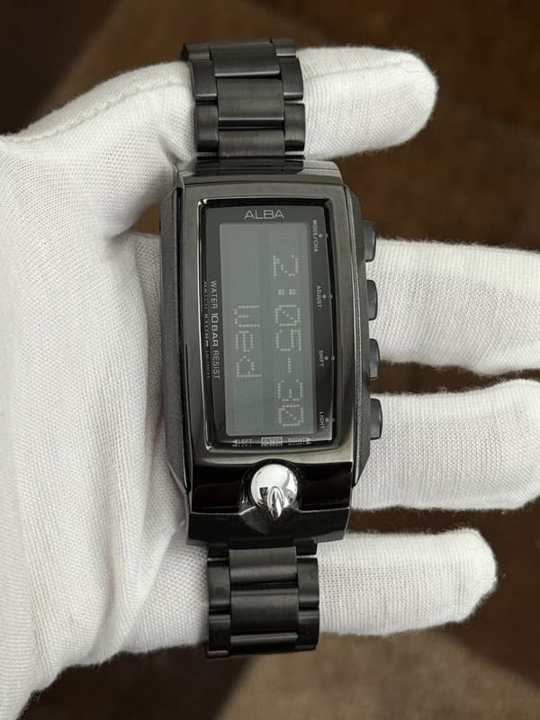 Rare Vintage Seiko Alba Spoon Web W440-X006 Men’s Digital Watch JDM 1990s - Mint