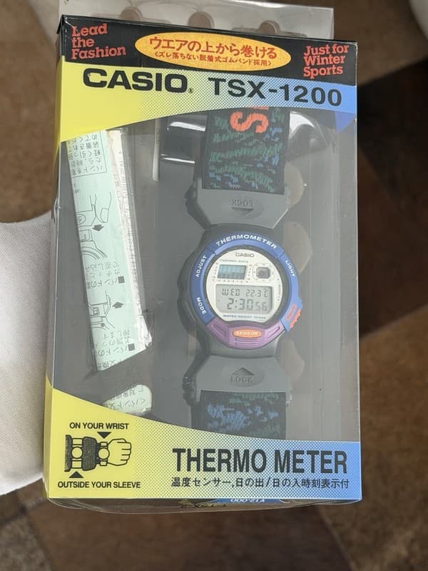 Rare Vintage Casio TSX-1200 Thermo Data Digital Sports Ski Watch JDM 90s - Mint