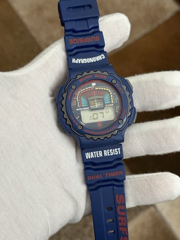 Rare Vintage Citizen Q&Q Surfside Men’s Digital Chronograph Sports Watch JDM 90s