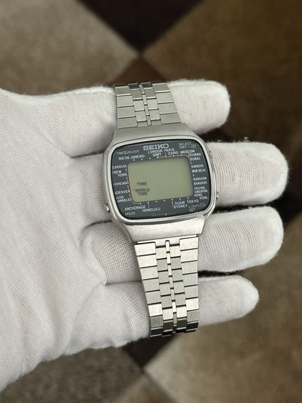Rare Vintage Seiko World Time A708-5000 Men’s Digital Watch JDM 1980s - Repair