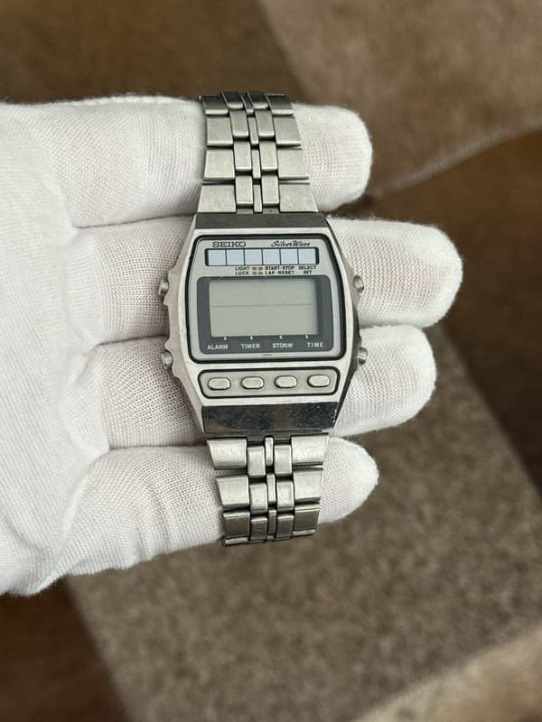 Rare Vintage Seiko Silver Wave A557-5000 Solar Digital Watch JDM 1980s - Repair
