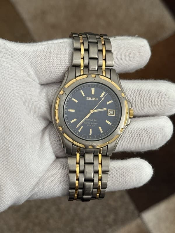 Rare Vintage Seiko Titanium Men’s Sport Dress Watch 7N42-8140 JDM 1990s - Repair