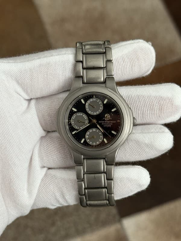 Rare Vintage Citizen Attesa Eco-Drive Titanium Men’s Sports Watch JDM - Repair