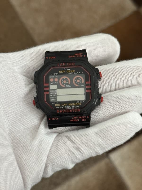 Rare Vintage Alba Hot Gear Navigator W358-4A00 Men’s Digital Watch JDM - Repair