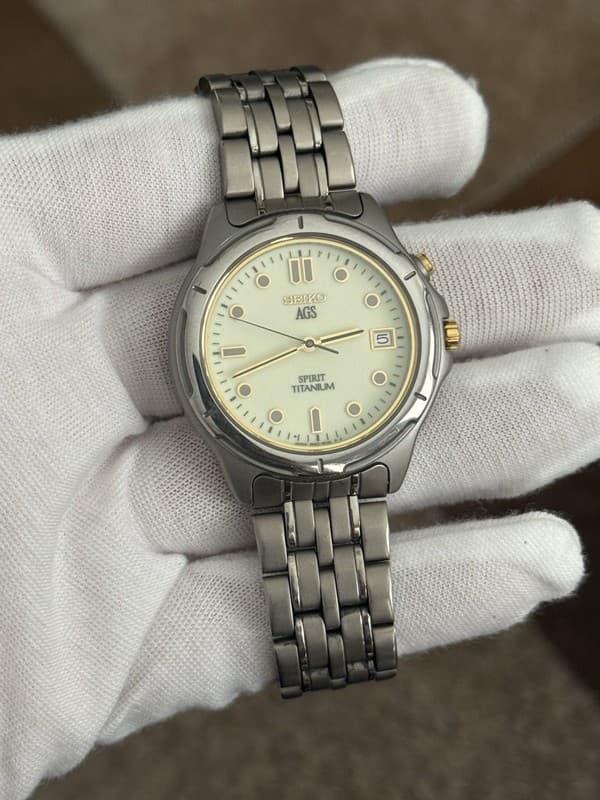 Rare Vintage Seiko Spirit AGS 5M22-6B50 Men’s Titanium Automatic Watch - Repair