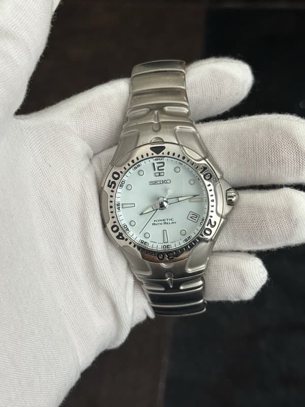 Rare Vintage Seiko Kinetic Auto Relay 5J22-0A50 Men’s Sports Watch JDM 1990s