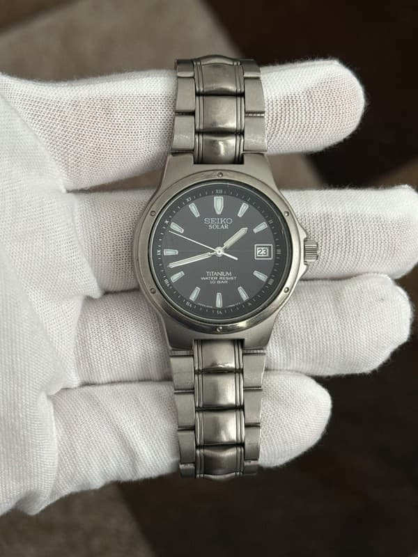 Rare Vintage Seiko Solar Titanium 5K25-0A80 Men’s Sports Watch JDM 1990s