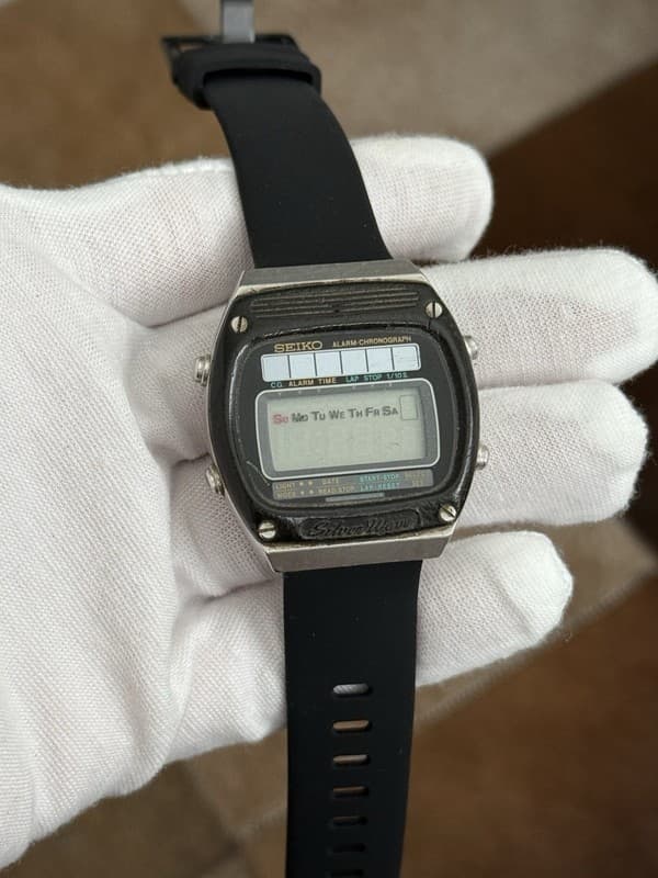 Rare Vintage Seiko Silver Wave A156-5030 Men’s Solar Digital Sports Watch JDM