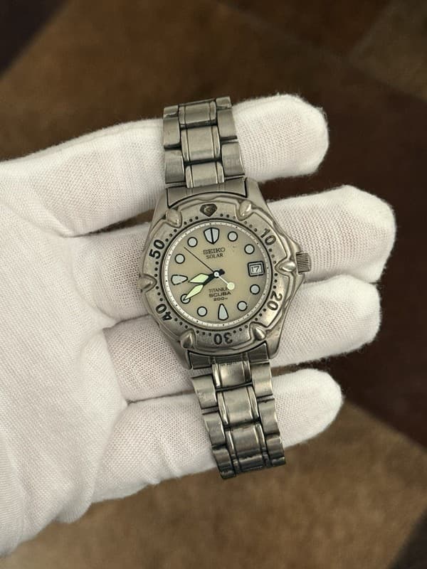 Rare Vintage Seiko Solar Titanium 5K25-0A30 Men’s Sports Watch JDM 1990s